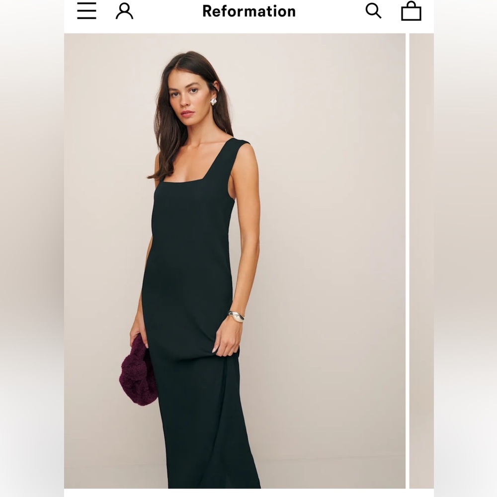 Reformation Vea Black Midi Dress